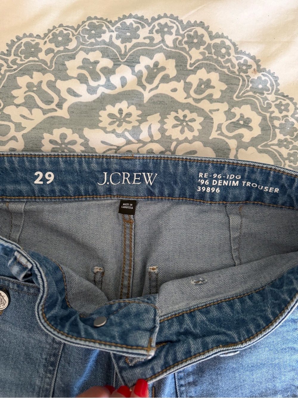 J. Crew High rise Sailor Denim Trouser in 1996 semi-stretch Size 29 Style CC569 - Picture 5 of 10